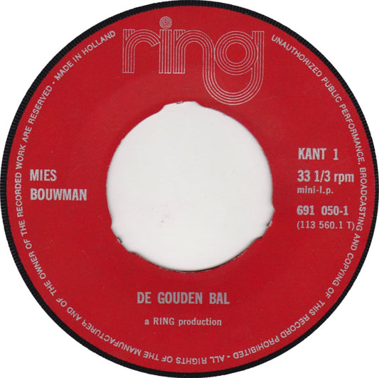 Mies Bouwman - Voorvertelplaat Door Mies Bouwman * Vinyl Singles Vinyl Very Good (VG) <br> Hoes Good Plus (G+)