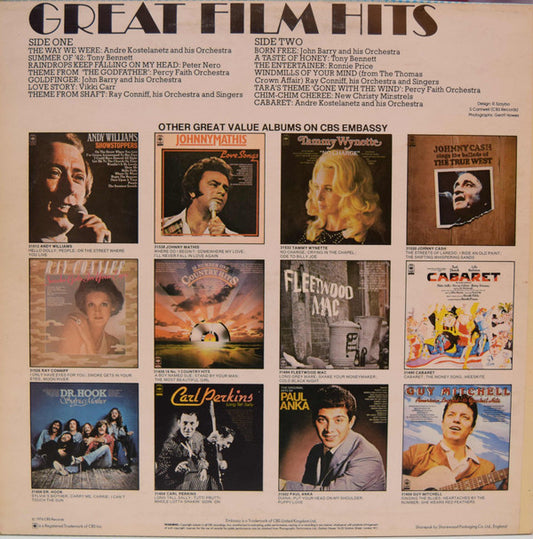 Various - Great Film Hits (LP) Vinyl LP Vinyl Zeer Goed / Hoesje Goed "VINYLSINGLES.NL"