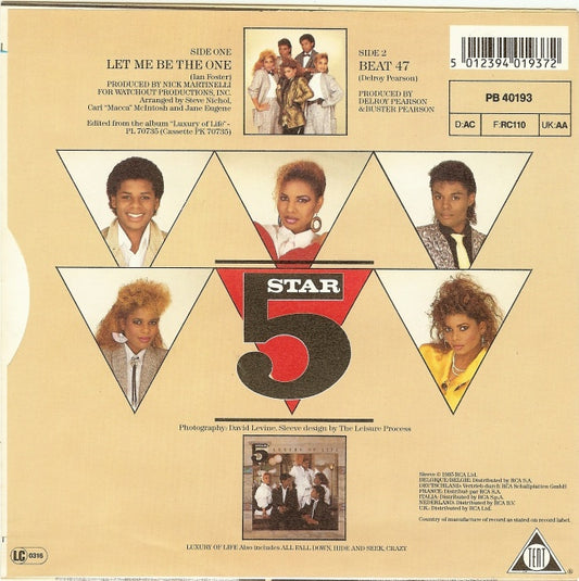 Five Star - Let Me Be The One 21465 Vinyl Singles Vinyl Zeer Goed / Hoesje Goed "VINYLSINGLES.NL"