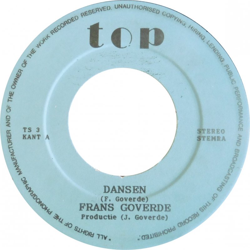 Frans Goverde - Dansen 13093 Vinyl Singles Vinyl Very Good (VG) <br> Hoes Good Plus (G+)