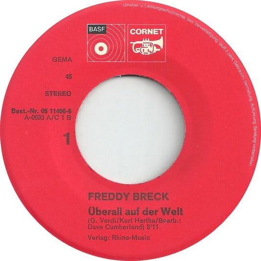 Freddy Breck - Uberall Auf Der Welt 43228 Vinyl Singles Vinyl Zeer Goed / Hoesje Goed "VINYLSINGLES.NL"