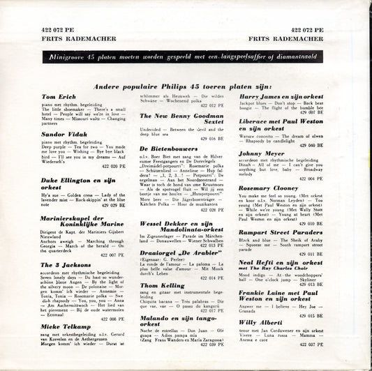 Frits Rademacher - Limburg 32941 Vinyl Singles EP Vinyl Zeer Goed / Hoesje Goed "VINYLSINGLES.NL"