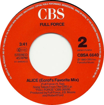 Full Force - Alice, I Want You Just For Me Vinyl Singles VINYLSINGLES.NL