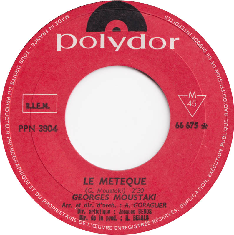 Georges Moustaki - Le Métèque 18853 Vinyl Singles Goede Staat