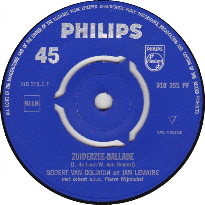 Godert Van Colmjon en Jan Lemaire - Zuiderzee-Ballade 02014 13964 Vinyl Singles VINYLSINGLES.NL