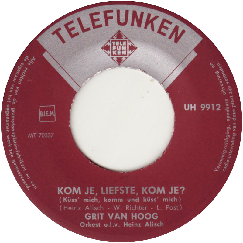 Grit Van Hoog - Zeg Goede Nacht, M'n Schat 31062 Vinyl Singles VINYLSINGLES.NL