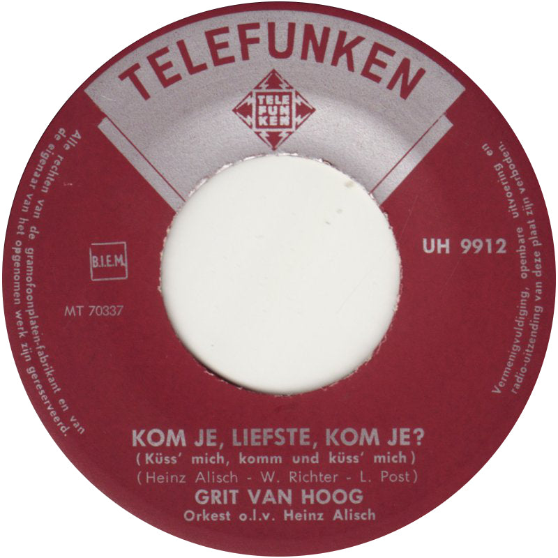 Grit Van Hoog - Zeg Goede Nacht, M'n Schat 31062 Vinyl Singles Goede Staat