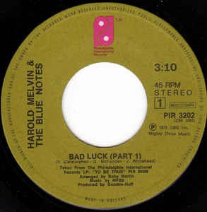 Harold Melvin & The Blue Notes - Bad Luck (Part 1 & 2) 16776 Vinyl Singles VINYLSINGLES.NL