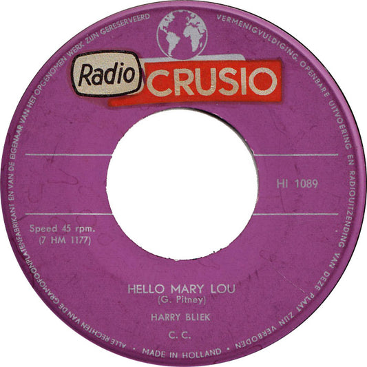 Harry Bliek - Hello Mary Lou 29537 Vinyl Singles Goede Staat