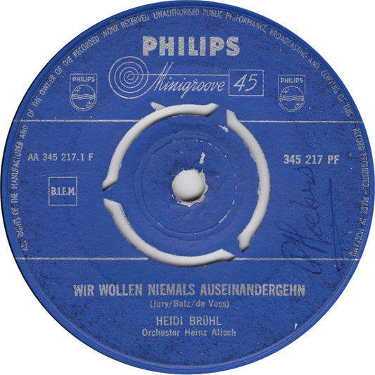 Heidi Brühl - Wir Wollen Niemals Auseinandergehn 28747 29118 Vinyl Singles VINYLSINGLES.NL