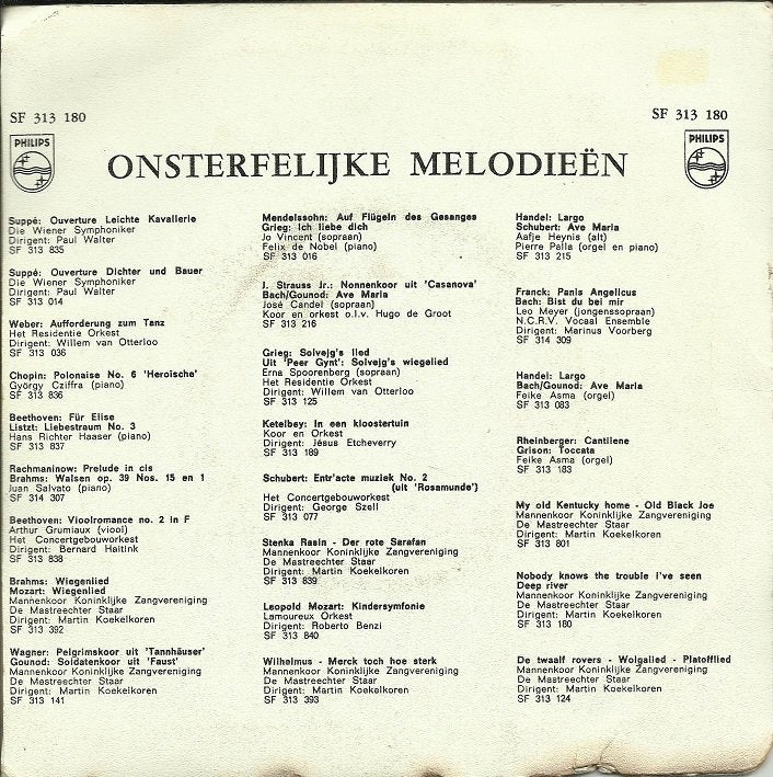 Mastreechter Staar - Onsterfelijke Melodieën 03313 27430 13800 14642 17519 Vinyl Singles Goede Staat