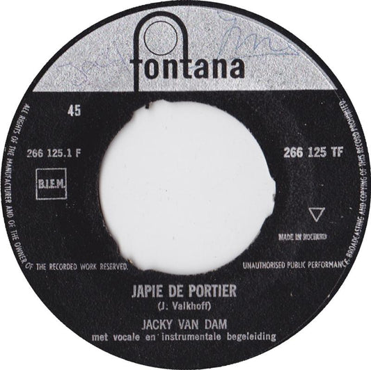 Jacky Van Dam - Japie De Portier 05071 Vinyl Singles Goede Staat