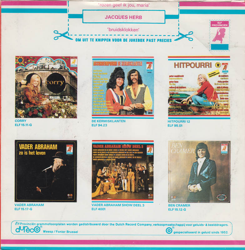 Jacques Herb - Rozen Geef Ik Jou, Maria Vinyl Singles Vinyl Very Good (VG) <br> Hoes Good Plus (G+)