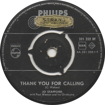 Jo Stafford - Thank You For Calling 03733 Vinyl Singles Goede Staat