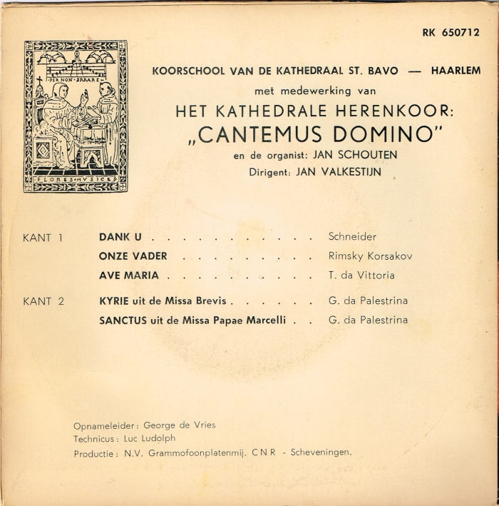 Jongenskoor van de Kathedrale Koorschool St. Bavo - Dank U (EP) Vinyl Singles EP VINYLSINGLES.NL