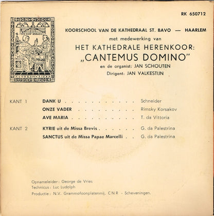 Jongenskoor van de Kathedrale Koorschool St. Bavo - Dank U (EP) Vinyl Singles EP VINYLSINGLES.NL