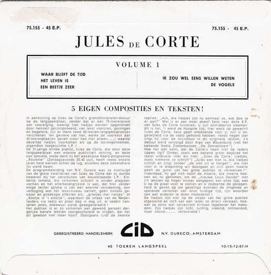 Jules de Corte - Levensliedjes Volume I 29605