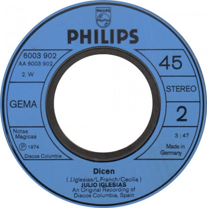 Julio Iglesias - En Cualquier Parte Vinyl Singles Vinyl (VG) <br> Hoes (G+)