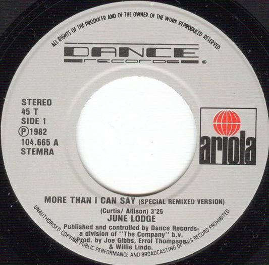 June Lodge - More Than I Can Say 11573