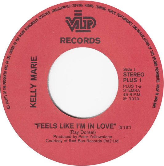 Kelly Marie - Feels Like I'm In Love Vinyl Singles Vinyl Zeer Goed / Hoesje Goed "VINYLSINGLES.NL"