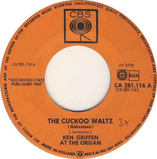 Ken Griffin - The Cuckoo Waltz 19750 Vinyl Singles VINYLSINGLES.NL