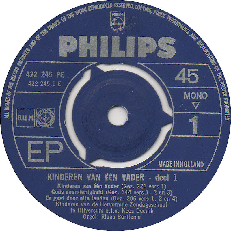 Hervormde Zondagsschool Hilversum - Kinderen Van Een Vader (EP) 30169 Vinyl Singles EP Goede Staat