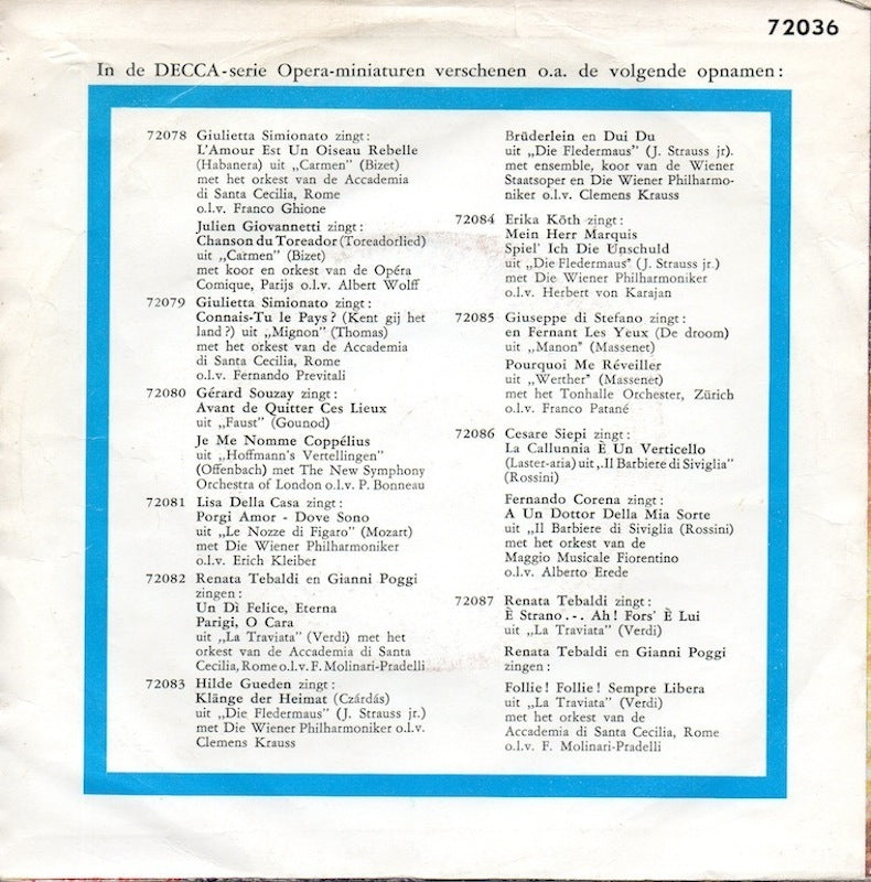 Santa Cecilia Chorus And Orchestra - Slavenkoor 18131 Vinyl Singles VINYLSINGLES.NL