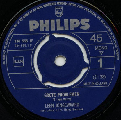 Leen Jongewaard - Grote Problemen Vinyl Singles VINYLSINGLES.NL