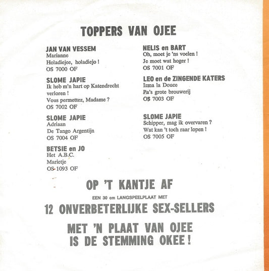 Leo En De Zingende Katers - Irma La Douce 25919 Vinyl Singles Vinyl Zeer Goed / Hoesje Goed "VINYLSINGLES.NL"