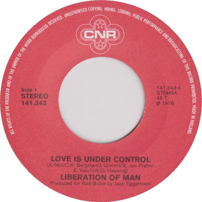 Liberation Of Man - Love Is Under Control Vinyl Singles VINYLSINGLES.NL