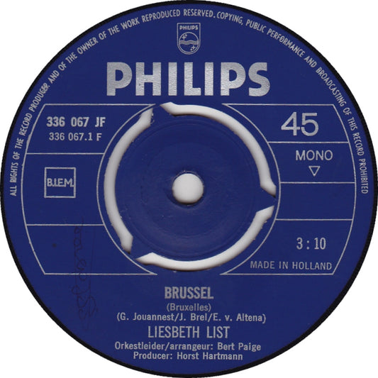 Liesbeth List - Brussel 04072 Vinyl Singles Goede Staat