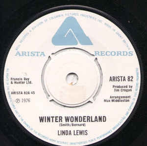 Linda Lewis - Winter Wonderland Vinyl Singles Vinyl Very Good (VG) <br> Hoes Good Plus (G+)