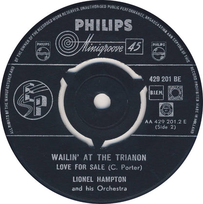 Lionel Hampton And His Orchestra - Wailin' At The Trianon (EP) 03855 Vinyl Singles EP Goede Staat