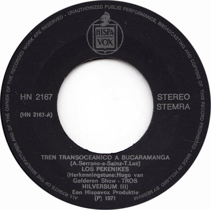 Los Pekenikes - Transoceanico A Bucaramanga 17941 Vinyl Singles VINYLSINGLES.NL