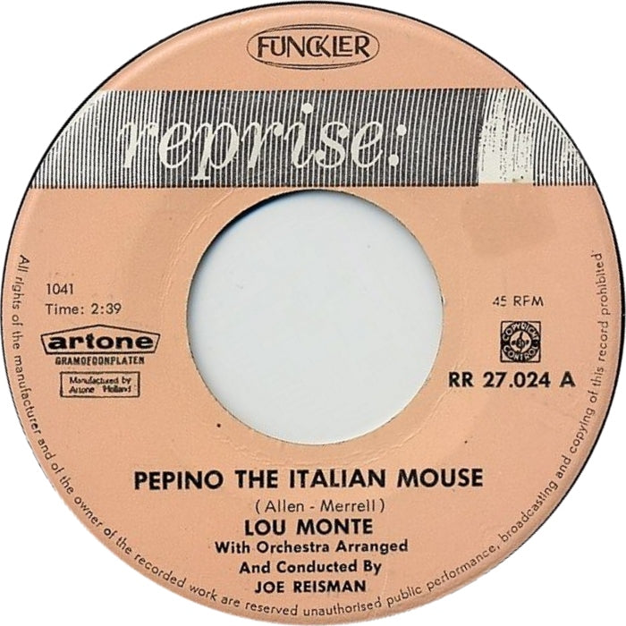 Lou Monte - Pepino The Italian Mouse Vinyl Singles VINYLSINGLES.NL