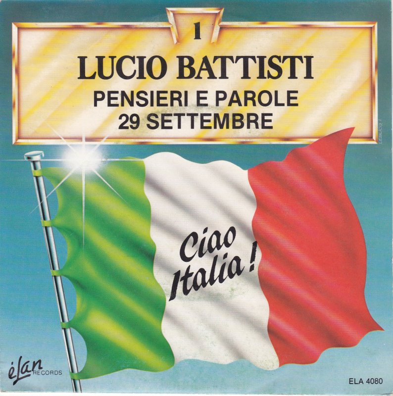 Lucio Battisti - Pensieri E Parole / ** Settembre Vinyl Singles Vinyl Very Good (VG) <br> Hoes Good Plus (G+)