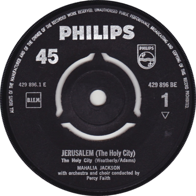 Mahalia Jackson - Jerusalem Vinyl Singles EP Vinyl Very Good (VG) <br> Hoes Good Plus (G+)