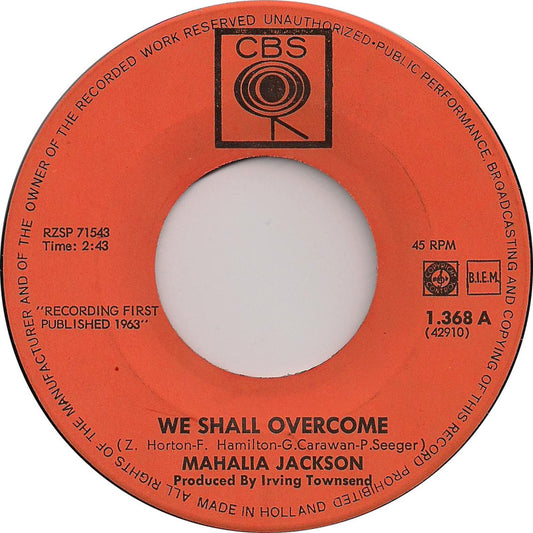Mahalia Jackson - We Shall Overcome Vinyl Singles Vinyl (VG) <br> Hoes Generic
