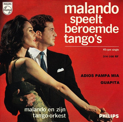 Malando En Zijn Tango-Orkest - Malando Speelt Beroemde Tango's Vinyl Singles Vinyl Very Good (VG) <br> Hoes Good Plus (G+)