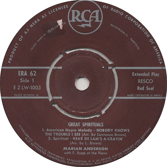 Marian Anderson - Great Spirituals
