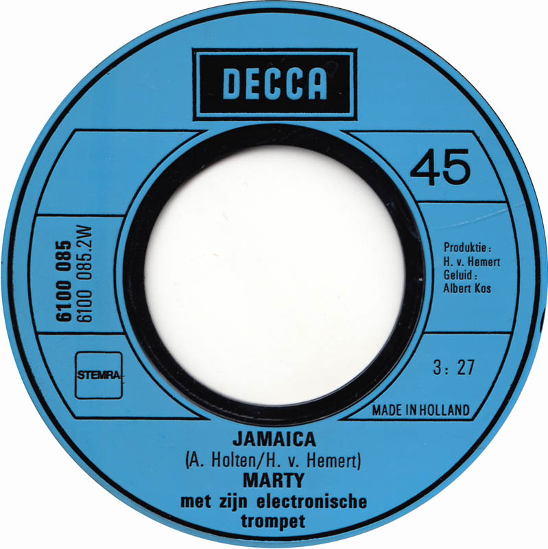 Marty - Zuidenwind Vinyl Singles Vinyl (VG) <br> Hoes (G+)