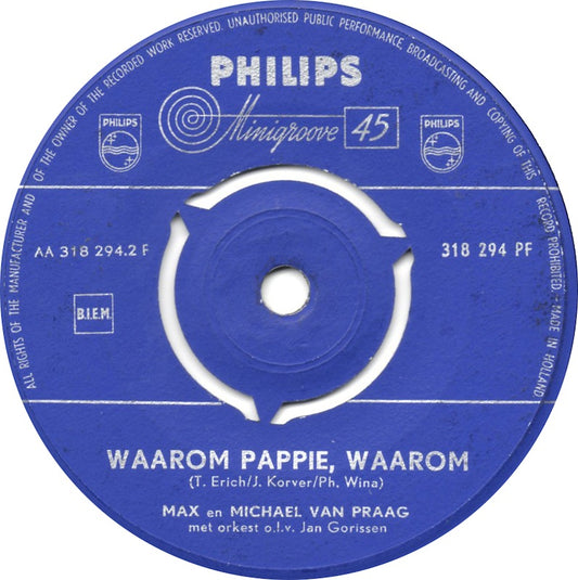 Max van Praag - Marina Vinyl Singles Vinyl Zeer Goed / Hoesje Generic "VINYLSINGLES.NL"