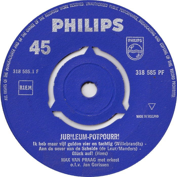 Max Van Praag - Jubileum Potpourri 32681 Vinyl Singles Vinyl (VG) <br> Hoes (G+)