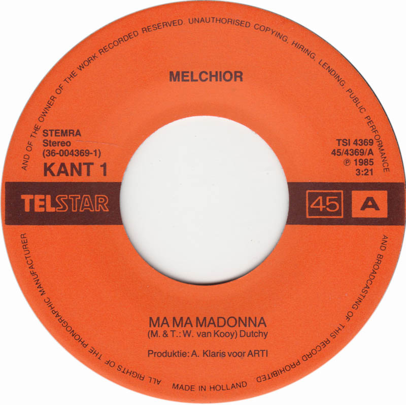 Melchior - Ma Ma Madonna 11166 Vinyl Singles Goede Staat