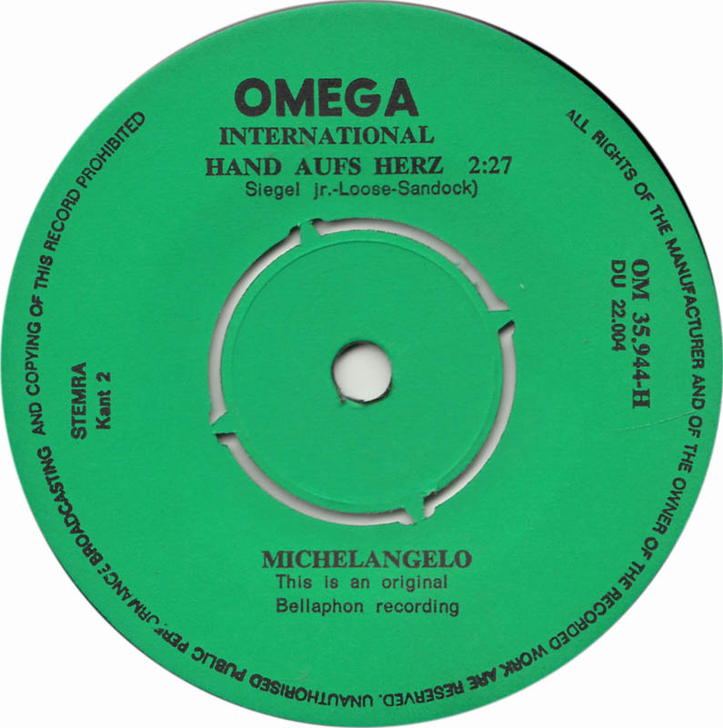 Michelangelo - Du Bist Meine Liebe 17856 Vinyl Singles VINYLSINGLES.NL