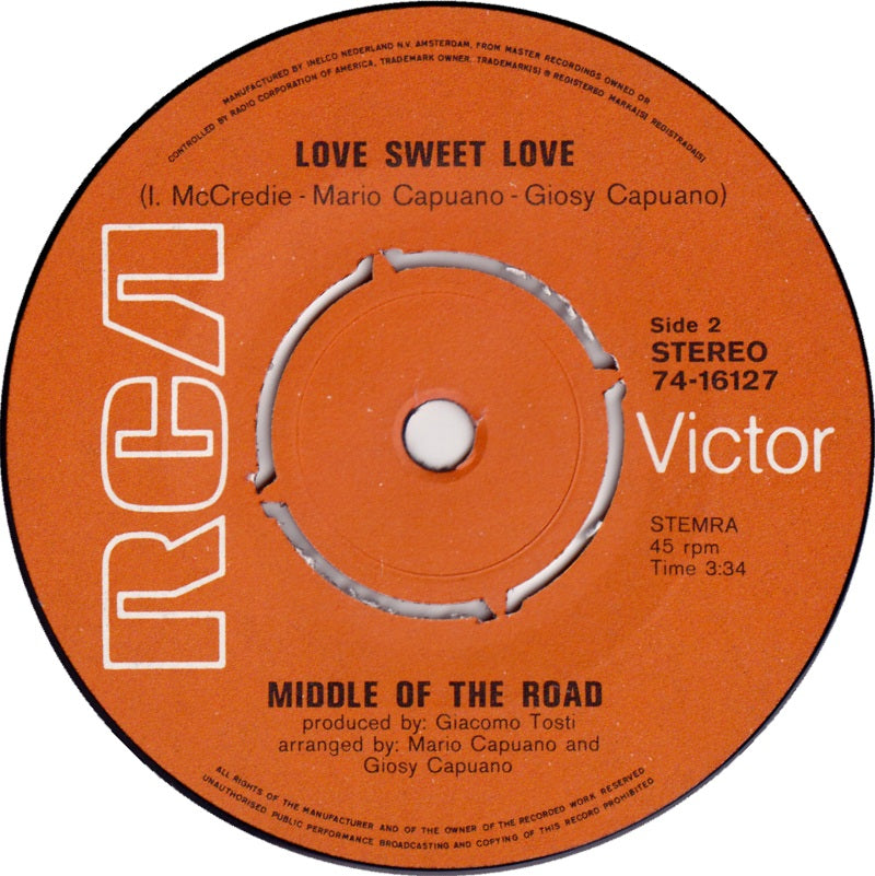 Middle Of The Road - Sacramento 34428 34620 35008 37600 Vinyl Singles VINYLSINGLES.NL
