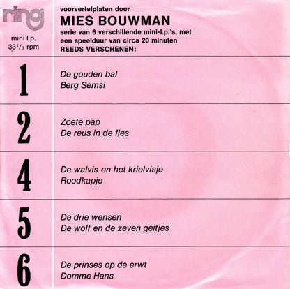 Mies Bouwman - Voorvertelplaat Door Mies Bouwman 3 32224 Vinyl Singles Goede Staat