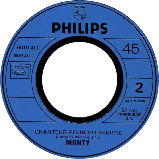 Monty - Souviens-Toi ** Vinyl Singles Vinyl Very Good (VG) <br> Hoes Good Plus (G+)