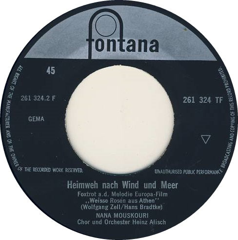 Nana Mouskouri - Am Horizont Irgendwo 03807 Vinyl Singles VINYLSINGLES.NL
