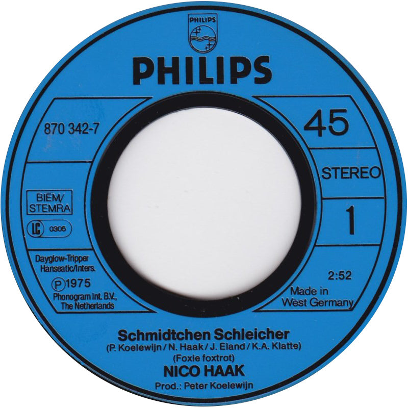 Nico Haak - Schmidtchen Schleicher 29959 Vinyl Singles Goede Staat